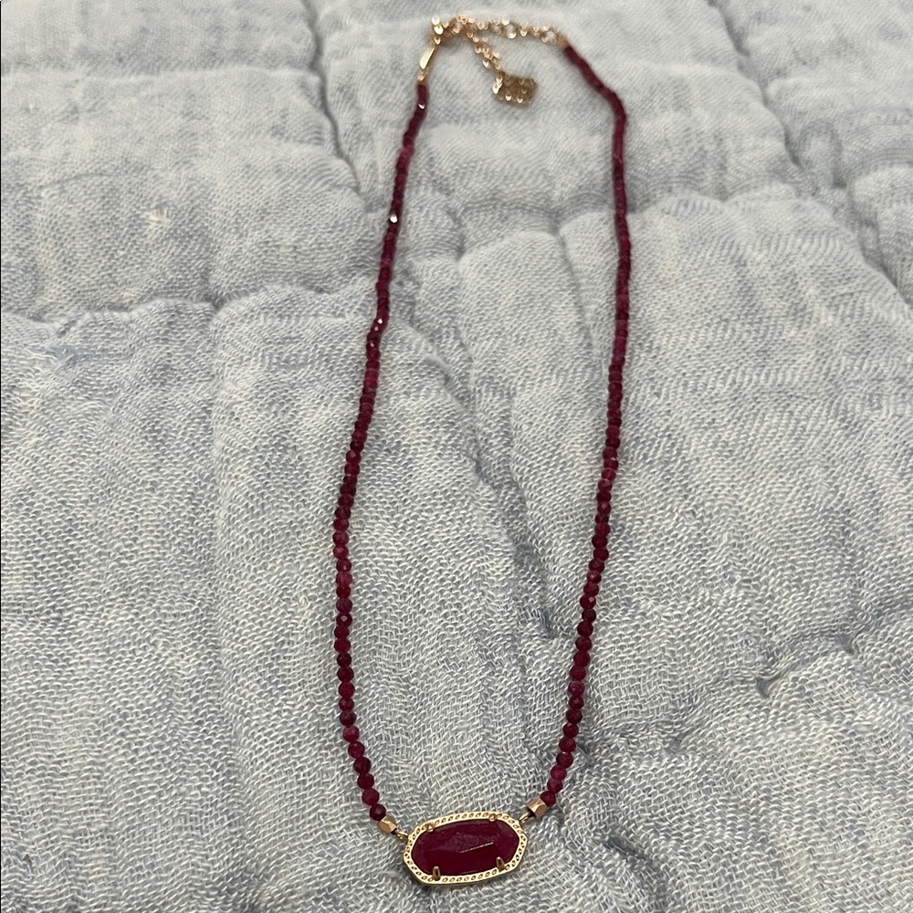 Kendra Scott Burgundy and Rose Gold Necklace